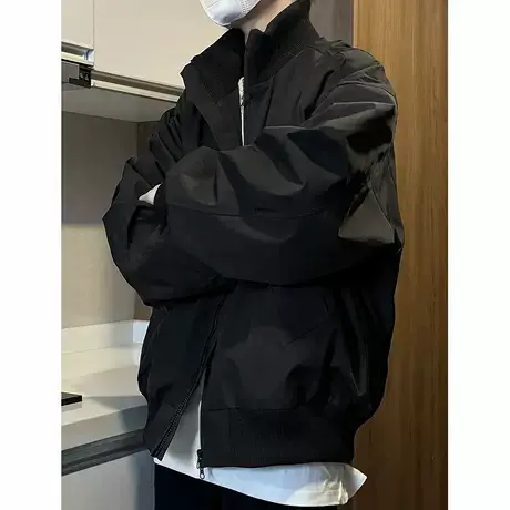 美式短款廓形飞行员夹克男秋季宽松潮牌立领棒球服机能风三防外套商品大图