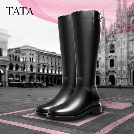 【胡可推荐】TATA他她超模靴骑士靴加绒长靴商品大图