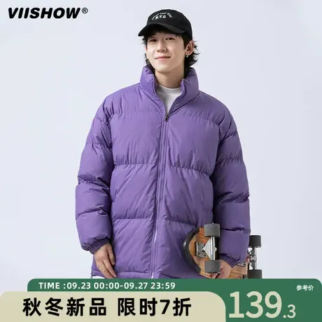 VIISHOW棉衣男冬季2023新款保暖立领简约棉服休闲oversize外套潮商品大图