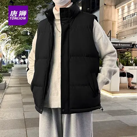 唐狮秋冬季新款立领无袖棉服男士加厚棉马甲休闲棉衣外套潮马夹AP商品大图