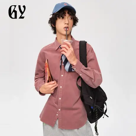 雅戈尔奥莱 GY男装衬衫秋冬时尚宽松灯芯绒厚款休闲长袖衬衫商品大图