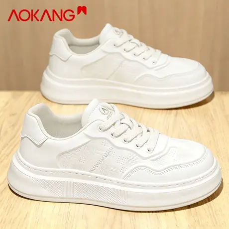 奥康小白鞋男款2026新款春季休闲百搭板鞋男厚底增高透气运动潮鞋图片