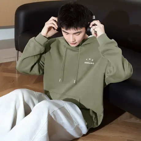 唐狮春秋季新款男生连帽卫衣青少年上衣长袖休闲宽松卫衣外套TD商品大图