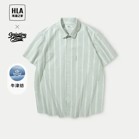 HLA/海澜之家SPRINTING SMILE系列短袖衬衫24春夏新牛津纺上衣男商品大图