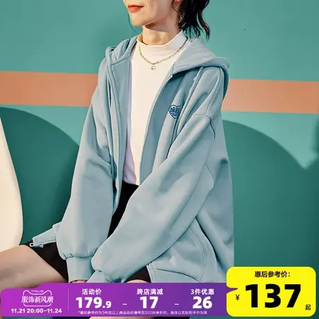 唐狮秋季新款女士卫衣连帽拉链开衫外套春秋设计感小众上衣ins潮图片