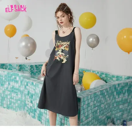 【艺术家联名】妖精的口袋t恤背心连衣裙女2023夏季新款宽松休闲商品大图