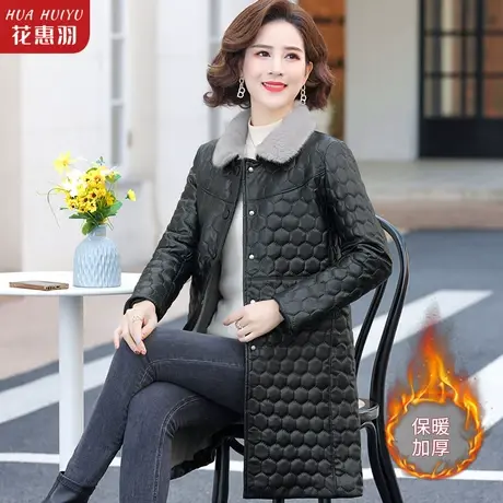 棉袄外套轻薄羽绒棉服女新款女士中年妇女洋气冬款妈妈中长款棉衣图片