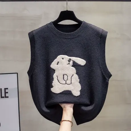 圆领针织马甲背心女2023秋装新款宽松外穿马夹外搭叠穿毛衣坎肩潮商品大图