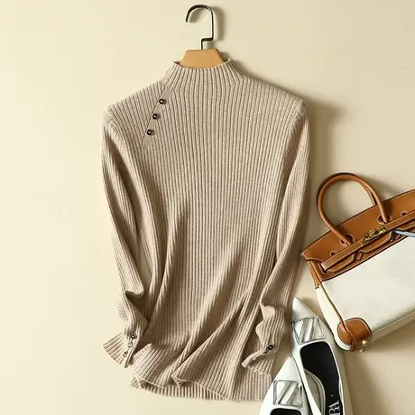 半高领毛衣打底衫女士修身内搭秋冬装2023年新款爆款洋气针织上衣商品大图