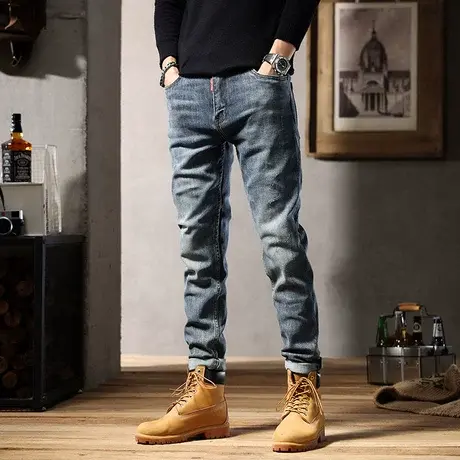 Modi Nick/摩帝尼克宽松直筒潮流牛仔裤休闲弹力男士裤子时尚舒适商品大图