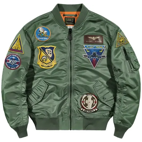VIP潮牌ma1飞行员夹克男刺绣徽章工装外套春秋薄款宽松美式棒球服商品大图