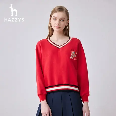 【龙年限定】Hazzys哈吉斯卫衣女龙年2024年春季长袖宽松T恤上衣图片