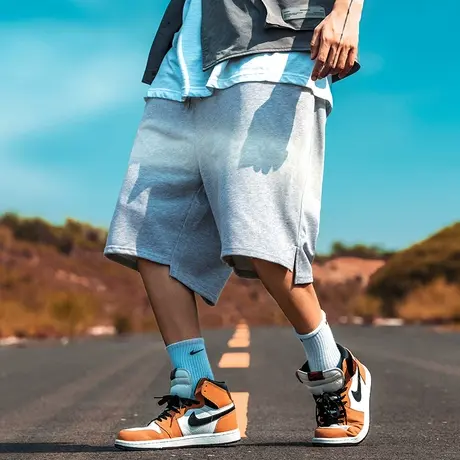 国潮潮牌大码运动短裤男潮欧美高街潮流宽松加肥加大肥佬篮球裤秋商品大图