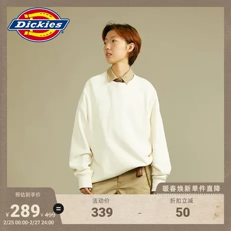 Dickies 秋冬休闲运动 印花加绒圆领美式卫衣男女情侣宽松商品大图