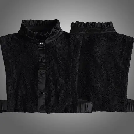 芙黛怡春秋多功能装饰新款2022女百搭网纱木耳领立领韩版假领子图片