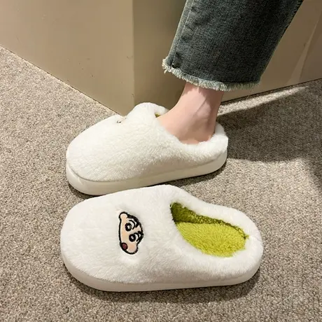 棉拖鞋女家用秋冬可爱毛毛绒厚底室内保暖居家防滑情侣拖鞋男冬季商品大图