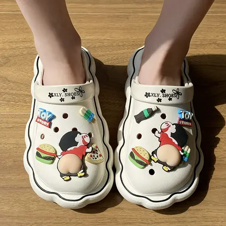 2023新款洞洞鞋女夏季ins风时尚外穿可爱卡通厚底包头防滑凉拖鞋商品大图