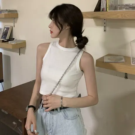 法式运动背心女短款外穿设计感小众夏季辣妹穿搭吊带纯欲上衣内搭商品大图