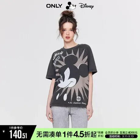 ONLY秋季百搭迪士尼米奇联名宽松短袖T恤女|123201166商品大图
