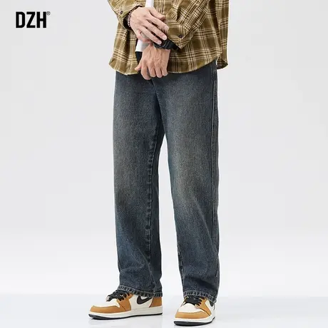 男士美式牛仔裤男宽松直筒男裤2023新款秋冬新款裤子男款休闲长裤商品大图