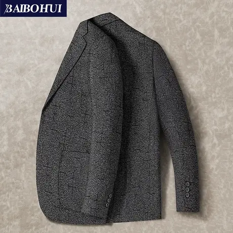 休闲小西装男士单西上衣秋冬新款潮流高端中年呢子西服外套男修身商品大图