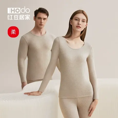 红豆绒棉花糖保暖内衣套装秋衣秋裤男士磨毛女秋冬季棉毛衫打底商品大图
