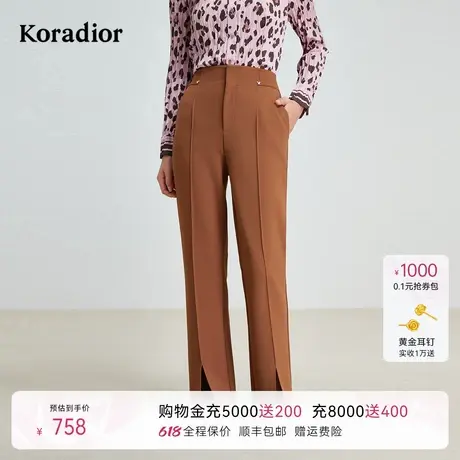 【商场同款】珂莱蒂尔秋季通勤气质淑女微喇裤休闲裤女商品大图