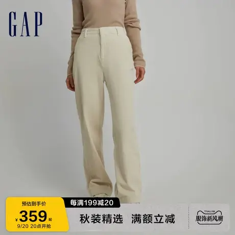 Gap女装秋冬2023新款高腰灯芯绒宽松阔腿裤779274休闲裤长裤图片