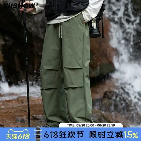VIISHOW户外机能登山裤子男春2025新款美式山系伞兵阔腿男休闲裤商品大图