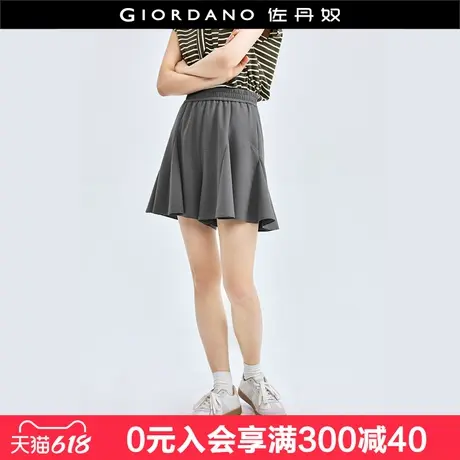 佐丹奴短裤女夏季新款甜美时髦女裤压褶松紧腰伞型裙裤女18404612商品大图