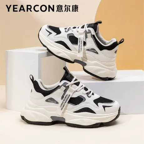 YEARCON/意尔康老爹鞋女鞋夏季透气网面鞋2025新款厚底休闲运动鞋商品大图