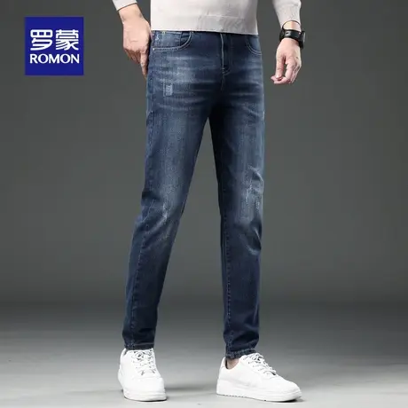 【直降】罗蒙男士潮流牛仔裤2025春季简约弹力长裤商务休闲直筒裤图片