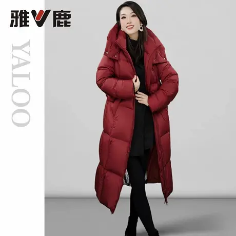 雅鹿25新款官方女士中长羽绒服新款冬季可拆帽加厚防寒保暖户外图片