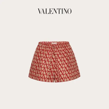 【季末优惠】华伦天奴VALENTINO女士V标志罗缎短裤商品大图