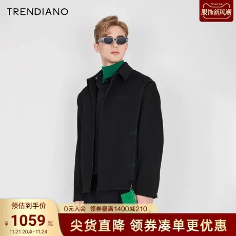 TRENDIANO官方2023新款春季翻领宽松外套男款个性商品大图