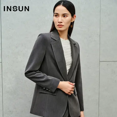 INSUN恩裳线上专选秋季一粒扣垂感抗皱西装外套商品大图