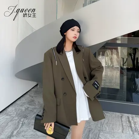 西装外套女秋季新款复古设计感小众英伦风宽松廓形休闲炸街小西服商品大图