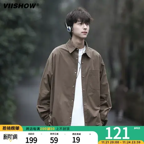 VIISHOW衬衫长袖男春秋季新款cityboy潮流穿搭痞帅2023年外穿外套商品大图