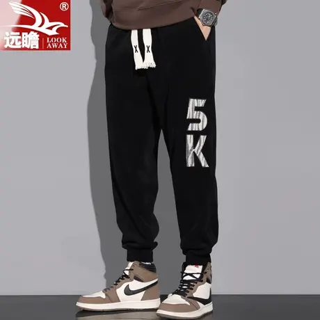 男士2022新款潮流运动休闲裤秋冬百搭宽松直筒束口松紧腰抽绳卫裤商品大图