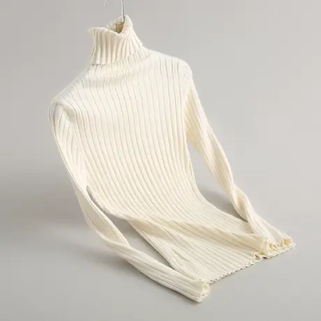 享永子高领毛衣女显瘦2024秋冬新款竖条纹内搭打底衫时尚针织衫女图片