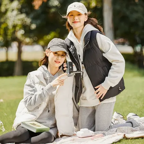 唐狮女立领净色羽绒服马甲外套秋季新短款休闲小个子款羽绒背心图片