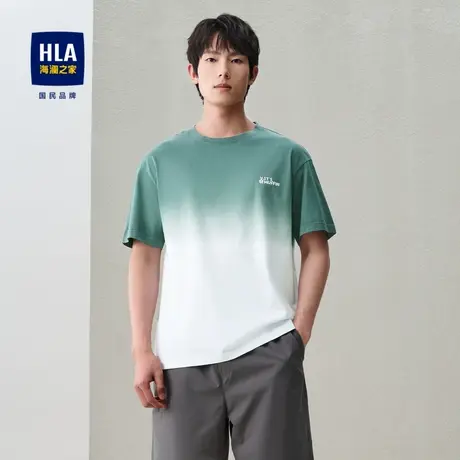 HLA/海澜之家布鲁伊联名系列T恤2024春夏新款圆领纯棉透气短袖男图片