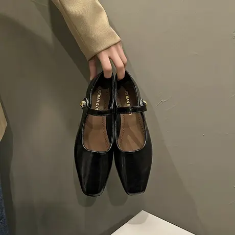 浅口平底单鞋子女2024新款春秋季法式复古玛丽珍女鞋晚晚风温柔鞋商品大图