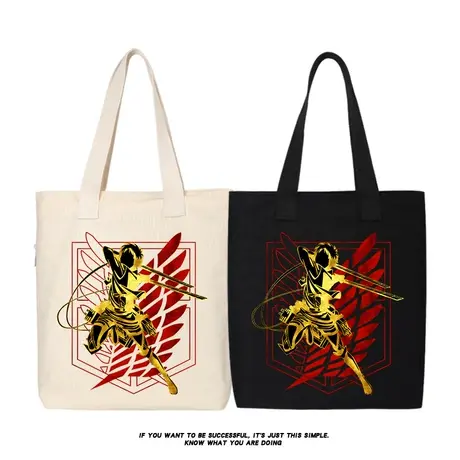 秀洛进击的巨人帆布包进击兵团兵长利威尔阿克曼单肩包购物袋书包商品大图