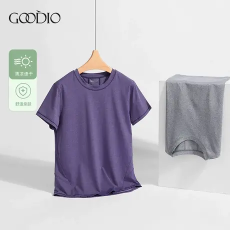 歌帝23新专柜同款夏季女士t恤上衣短袖宽松速干吸湿透气纯色百搭商品大图