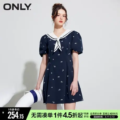 ONLY冬季气质甜美宽松显瘦碎花裙短款连衣裙女|123107073图片