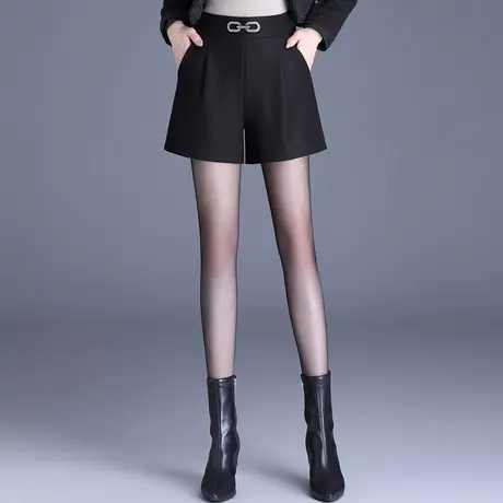 时尚西装短裤女秋季2023新款高腰宽松a字阔腿裤显瘦通勤休闲靴裤图片