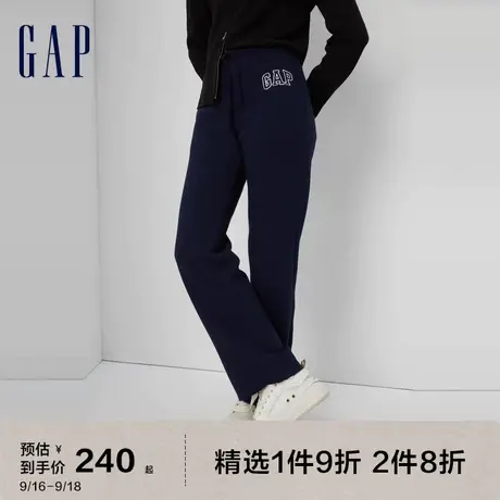 Gap女装秋季2023新款LOGO抓绒宽松运动裤微喇叭裤430369休闲裤图片