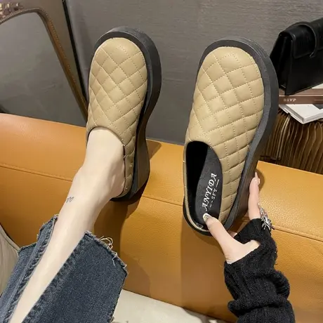 厚底凉拖鞋女外穿坡跟2023年春夏新款百搭穆勒包头半拖鞋女款凉鞋图片