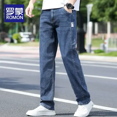 罗蒙春季牛仔裤男士夏季薄款裤子2023新款宽松直筒男裤休闲长裤男图片